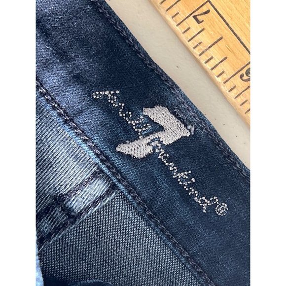 7 For All Mankind The High Waist Ankle Skinny Jean Women 25 Raw Hem Trendy Casua - Picture 4 of 8